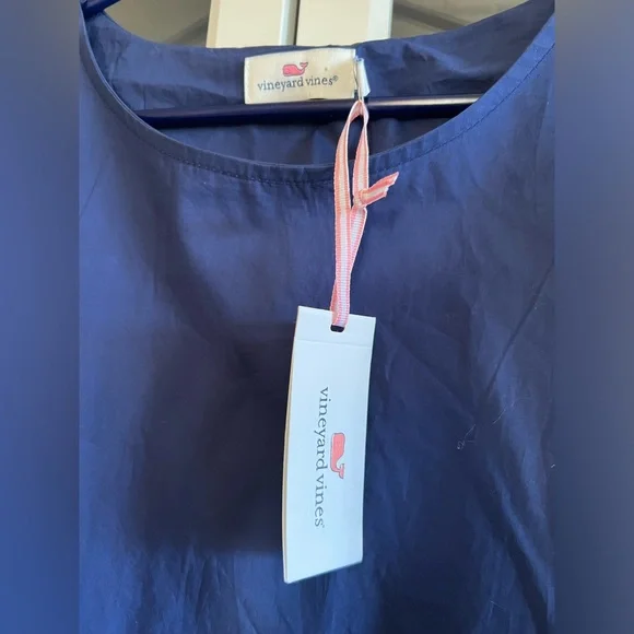 NWT Navy (Deep Bay) Vineyard Vines Bow Back Mini Dress - Picture 4 of 5
